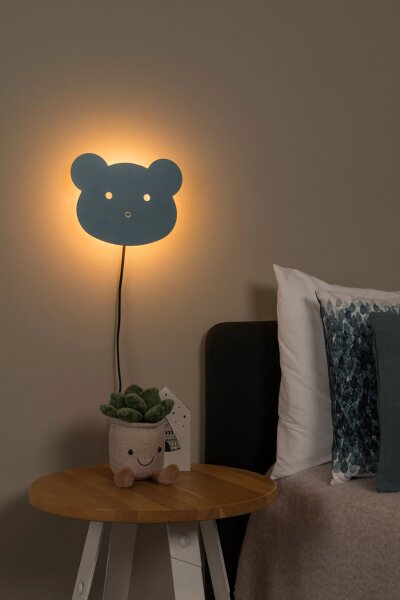 LED Wandlampe Touch Blau Kabel H:20 cm 2700 K dimmbar