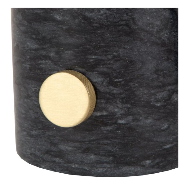 Tischleuchte Marmor Rauchglas Schwarz 24 cm Schalter