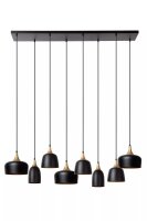 Hängelampe Aluminium Schwarz Gold L:125 cm E14 8-flmg