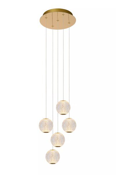 LED Hängelampe Vintage Gold L:32 cm 5-flammig 2700 K