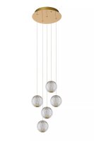 LED Hängelampe Vintage Gold L:32 cm 5-flammig 2700 K