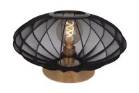 Tischleuchte Schwarz Gold 22 cm klein E27 blendarm