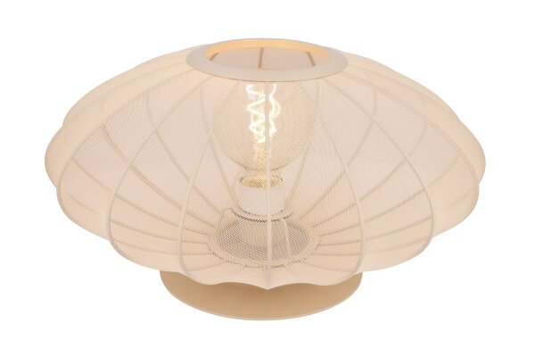 Wohnliche Tischleuchte Beige 21,5 cm klein E27 blendarm