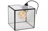 Dekorative Tischleuchte Glas Schwarz B:20 cm E27 Würfel