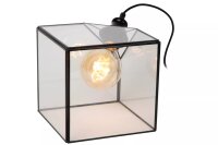 Dekorative Tischleuchte Glas Schwarz B:20 cm E27 Würfel
