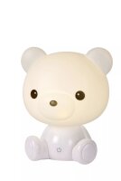 LED Tischlampe Weiß Bär 25 cm 4000 K Schalter...