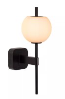 Wandlampe Glaskugel IP44 Schwarz H:34,5 cm G9 blendarm