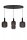 Pendelleuchte Rauchglas Schwarz L:93 cm E27 4-flammig