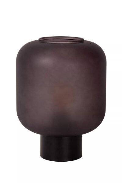 Tischleuchte Rauchglas Schwarz klein 27 cm E27 blendarm