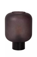 Tischleuchte Rauchglas Schwarz klein 27 cm E27 blendarm