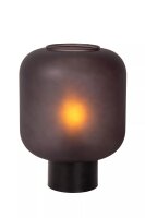 Tischleuchte Rauchglas Schwarz klein 27 cm E27 blendarm