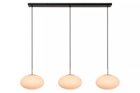 Lange Hängelampe Metall Glas 130 cm 3-flammig blendarm