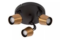 Deckenstrahler Schwarz Gold 3-flammig GU10 verstellbar