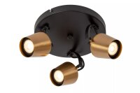 Deckenstrahler Schwarz Gold 3-flammig GU10 verstellbar