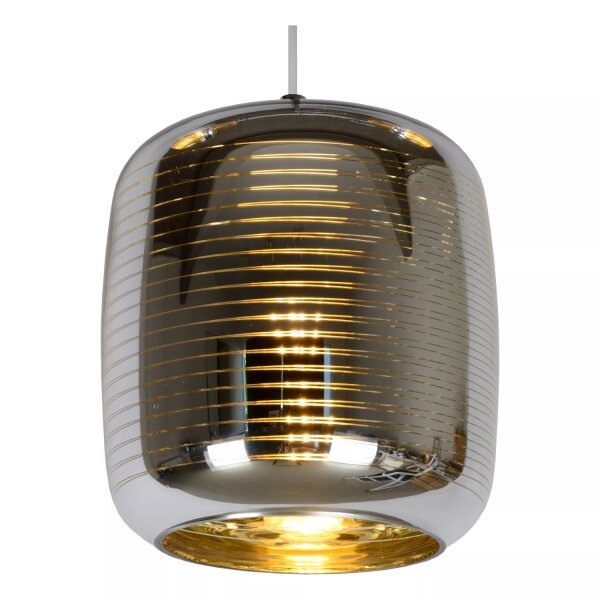 Hängelampe Glas Metall Chrom Gold rund Ø20 cm E27 Down