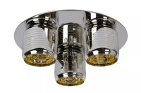 Deckenlampe Glas Metall 3-flammig Chrom Gold L:38 cm G9