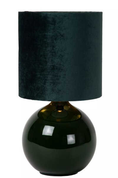 Tischlampe Stoff Glas Grün Gold 47 cm E14 blendarm