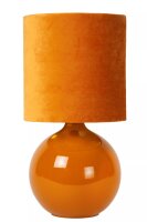 Tischlampe Stoff Glas Ockergelb Gold 47 cm E14 blendarm