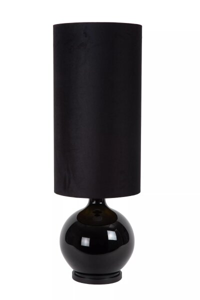 Gemütliche Stehlampe Stoff Glas Schwarz 100 cm E27