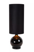 Gemütliche Stehlampe Stoff Glas Schwarz 100 cm E27