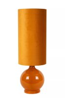 Gemütliche Stehlampe Stoff Glas Ockergelb 100 cm E27