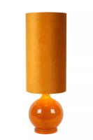 Gemütliche Stehlampe Stoff Glas Ockergelb 100 cm E27
