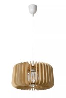 Hängelampe Holz Weiß Ø29 cm rund E27...