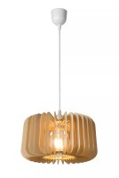 Hängelampe Holz Weiß Ø29 cm rund E27...