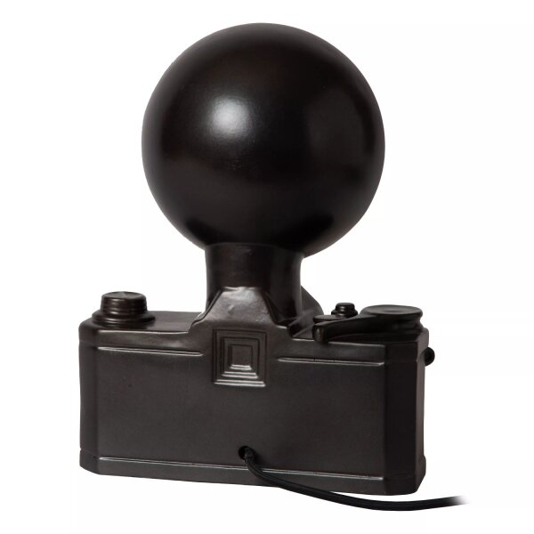 Kleine Tischlampe Vintage Schwarz Gold 30 cm E14 Kamera