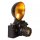 Kleine Tischlampe Vintage Schwarz Gold 30 cm E14 Kamera
