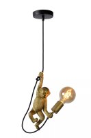 Dekorative H&auml;ngelampe Gold Schwarz Affe E27 L:17,6 cm