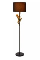Wohnliche Stehlampe Stoff Gold Schwarz Affe E27 150 cm