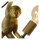 Wandleuchte Schwarz Gold Affe T:17,6 cm E27 Modern