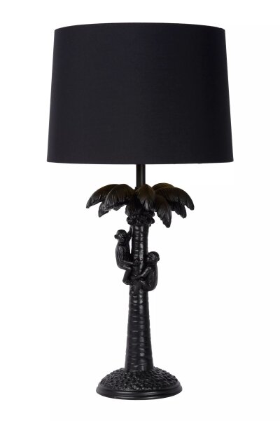 Tischlampe Stoff Schwarz Affen Palme 57,5 cm groß E27