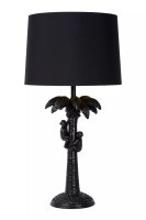 Tischlampe Stoff Schwarz Affen Palme 57,5 cm gro&szlig; E27