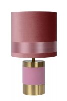 Tischleuchte Stoff Metall Pink 32 cm klein E14 Vintage