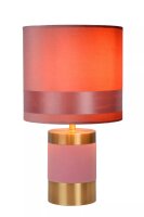 Tischleuchte Stoff Metall Pink 32 cm klein E14 Vintage