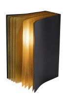 Tischleuchte Metall Schwarz Gold Buch 22 cm E14 Modern