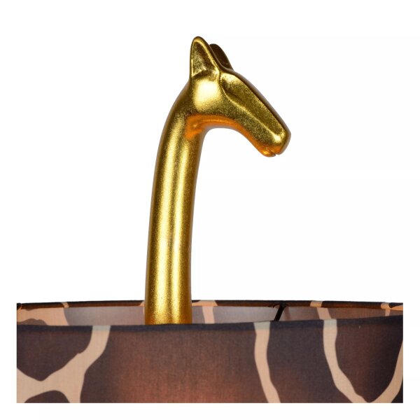 Stoff Stehleuchte Giraffe Gold Braun E27 160 cm groß