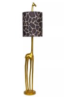 Stoff Stehleuchte Giraffe Gold Braun E27 160 cm groß