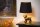 Porzellan Tischleuchte Gold Stoff 31,5 cm E14 blendarm