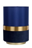 Stilvolle Tischlampe Stoff Blau Gold E14 22 cm Vintage