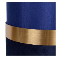 Stilvolle Tischlampe Stoff Blau Gold E14 22 cm Vintage