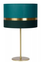 Tischlampe Stoffschirm Grün Gold 50 cm E14 blendarm