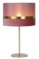 Tischlampe Stoffschirm Pink Gold 50 cm E14 blendarm