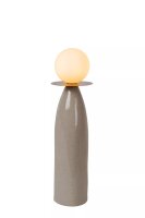 Tischlampe Porzellan Glas Grau Weiß 45 cm G9 blendarm