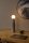 Tischlampe Porzellan Glas Grau Weiß 45 cm G9 blendarm