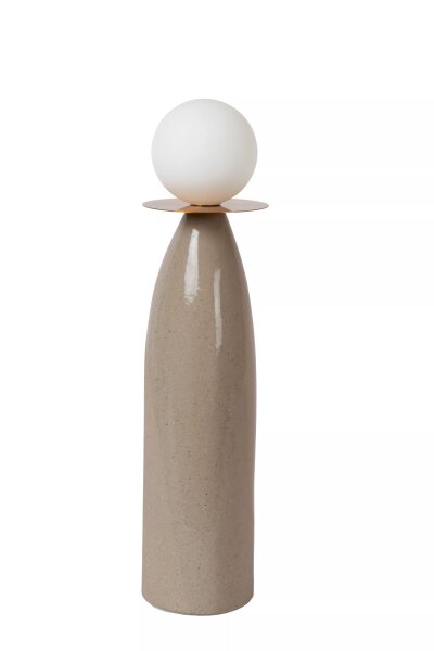 Tischlampe Porzellan Glas Grau Weiß 48,8 cm G9 wohnlich