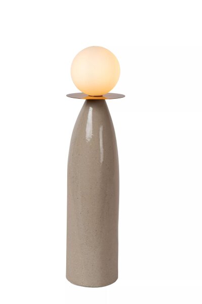 Tischlampe Porzellan Glas Grau Weiß 48,8 cm G9 wohnlich
