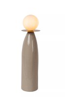 Tischlampe Porzellan Glas Grau Weiß 48,8 cm G9...